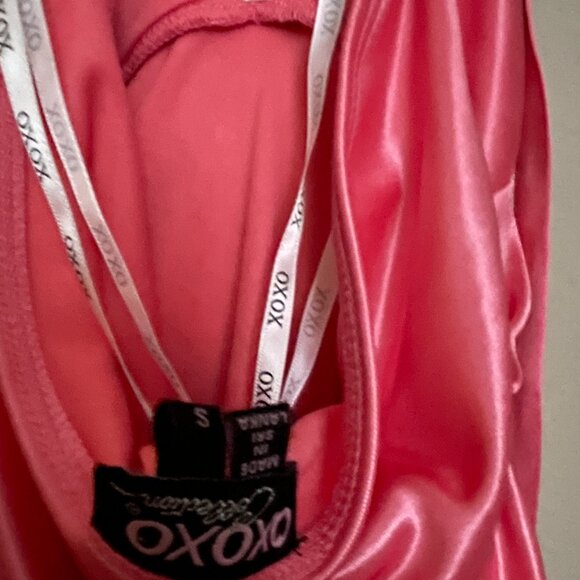 XOXO, S, Midi, Halter Neck, Silky, Ruched, Layered Ruffle, Cocktail Dress - Picture 6 of 6